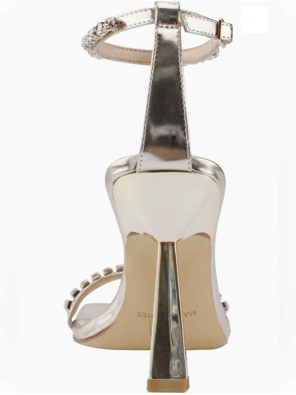 Marc Fisher LTD NWOB Karima Ankle Strap Sandal Heels In Gold Tone Size 6.5